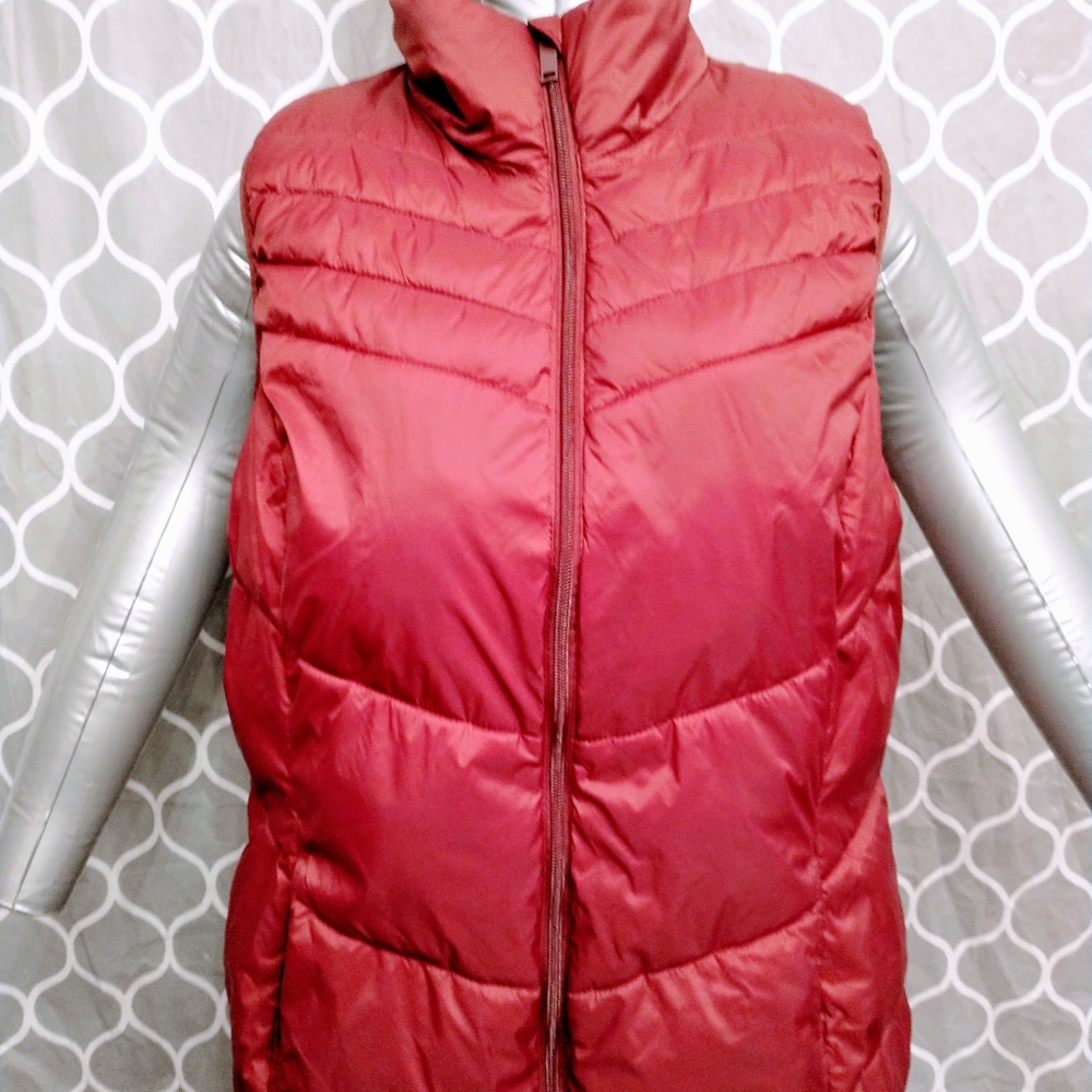 Dark Red Puffer Vest
